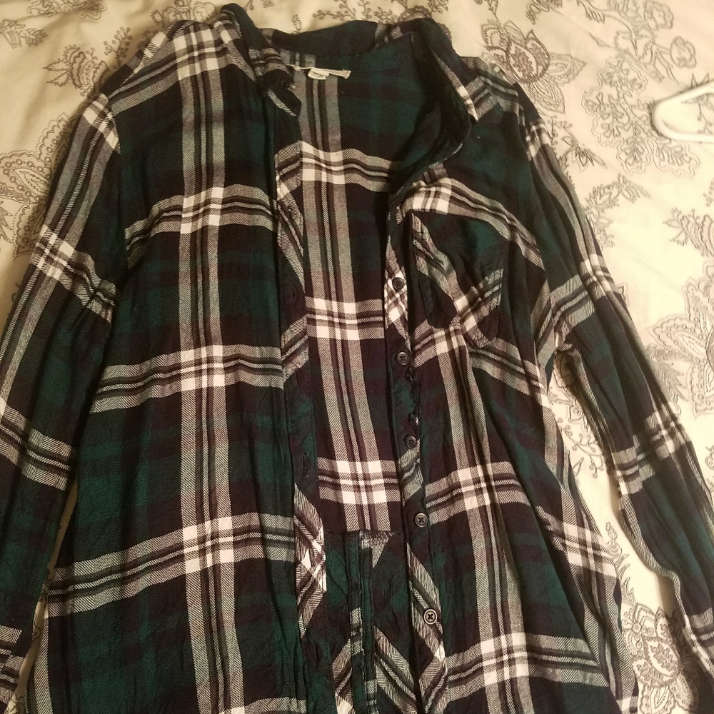 Plaid button down shirt